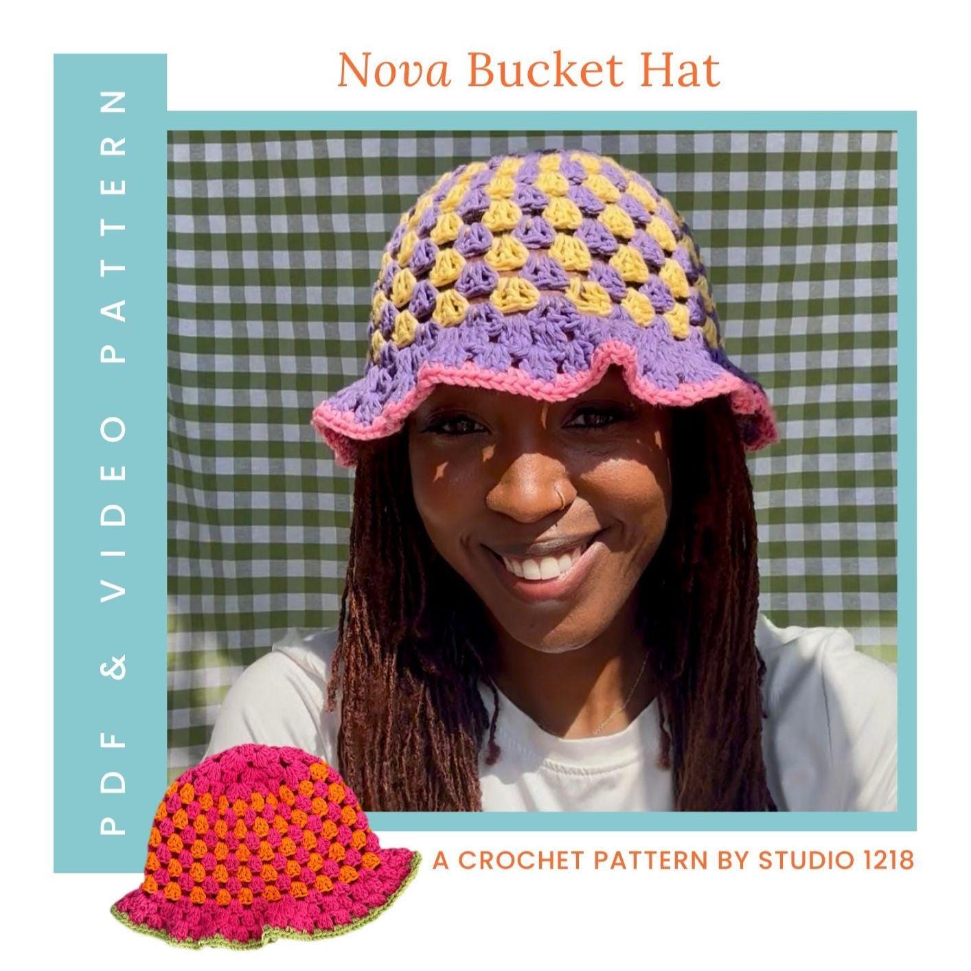 Hand Made By The Stitch Fairy My NieceCrochet Bucket Hat in Tan, White and Brown What do you think of this crochet summer hat pattern? main image 4