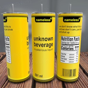 Unknown Beverage 20oz Tumbler Wrap, Funny 20 oz Tumbler Wrap PNG, Gag Gift, Seamless Wrap For Sublimation, Instant Download, 300dpi