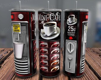 Coffee Machine Tumbler Wrap: Funny Sarcastic Design (PNG)