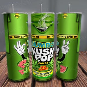 Kush Pop Candy Tumbler Wrap: Funny Stoner Design (Digital Download)