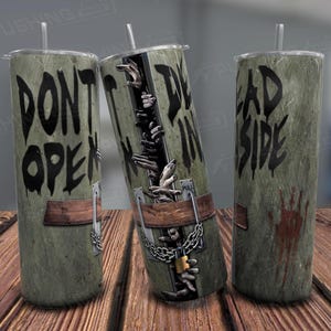 Scary 20oz Tumbler Wrap, Don&#39;t Open Dead Inside PNG, Halloween Tumbler PNG, Spooky Halloween Design, Seamless Wrap For Sublimation, 300dpi