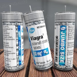 Viagra Pills Tumbler Wrap: Funny Prank Gift (Digital File)