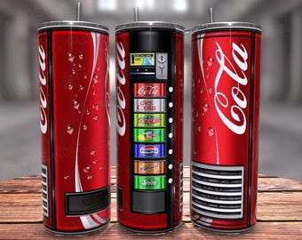 Soda Machine 20oz Tumbler Wrap: Funny Seamless PNG (Digital File)