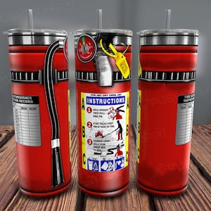 Omslag brandblusser: brandweerman, png-bestand, naadloze sublimatie (digitale download)