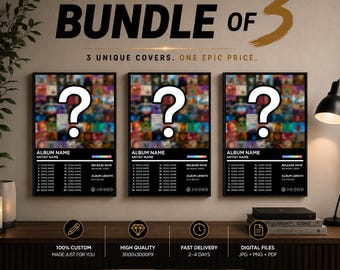 Choose Your Own Album Poster Set of 3, Custom Album Poster, Music Posters, Track list, Poster, Room Décor, Music Wall Art, Digital Download