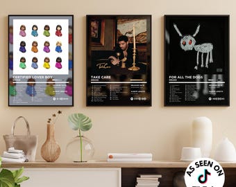 Drake Album Cover Posters, Bundle Set of 16 Hip Hop Posters, Music WallArt, Rapper Posters, Take Care, Certified Lover Boy, Digital Download