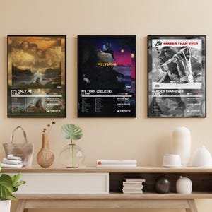 Paquete de 7 pósters de portada de álbum de Lil Baby, pósters de rapero, póster de hip hop, arte de pared con impresión de portada de álbum, My Turn, Harder Than Ever, digital