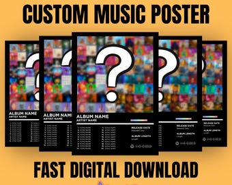 Choose Your Own Album Poster Custom Album Poster Digital Poster, Favourite Album Artist Cover, Singer and Artist Songs, Gift Idea Wall Decor