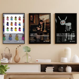 Pósters de portada de álbum de Drake, paquete de 16 pósters de hip hop, arte mural musical, pósteres de rapero, "Cuídate", "Amante certificado", descarga digital