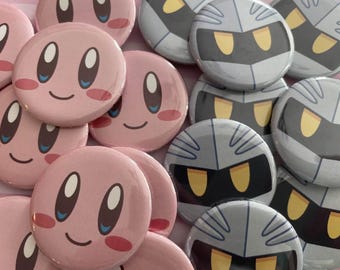 Kirby and Meta Knight Buttons