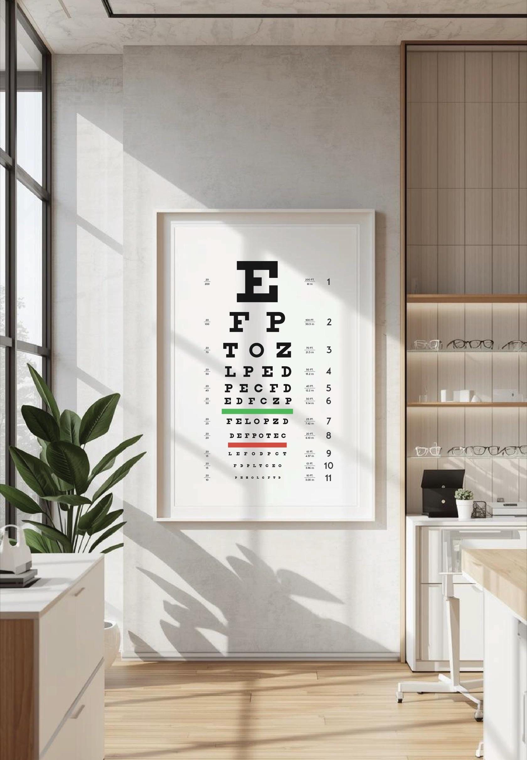 Optometry Printable Snellen Eye Chart | Eye Doctor Optometry | Ophthalmology Eye Exam ...