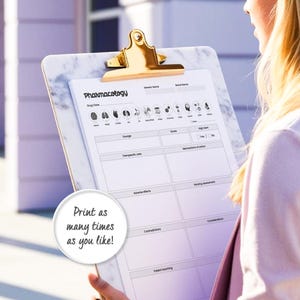 Pharmacology Study Guide: NCLEX EMT Nursing Med School Notes, Pharm Medication Report, Nurse Drug Notes (PDF Download A4/Letter Size)