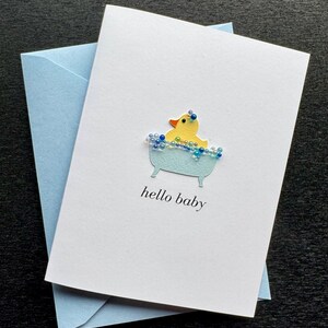 Biglietto "Hello Baby Duck" - *fatto a mano*, tutti i biglietti possono variare - interno vuoto - 5,5" x 4,25"
