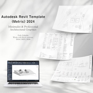 Modello Autodesk Revit (metrico) 2024 / Grafica architettonica minimalista e professionale