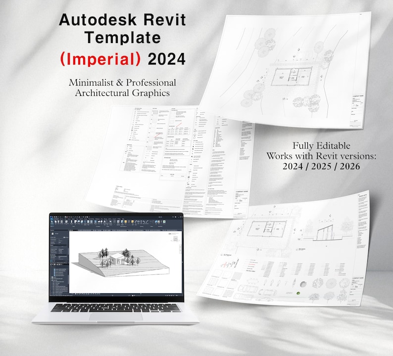 Autodesk Revit Template (IMPERIAL) 2024 | Minimalist & Professional Architectural Graphics