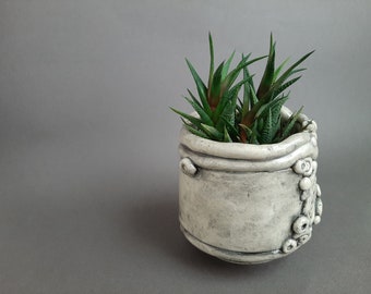 Coil Tumbler/Planter -Anxiety Series #16  black and white coil planter for succulents, pencil holder, drink tumbler, listing for one planter