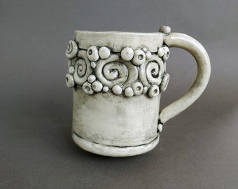Mugs, coil coffee mugs AS#55 - ceramic coffee mugs, tea cups, coil cup, cup, mug Listing for one mug, white and black