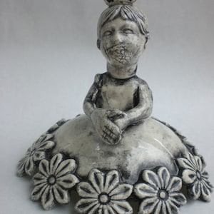 Child sculpture ceramic - Boys Will Be Girls - Androgynous child Ceramic Sculpture, Earthenware