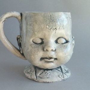 Doll Head Mug - coffee cup, coffee mug, doll head mug