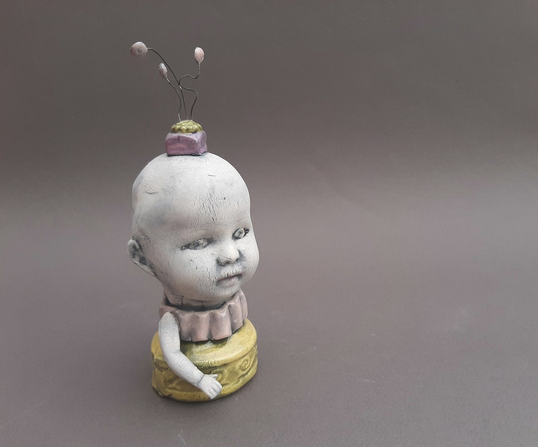 Sculpture in Yellow, Ceramic Sculpture, Small Ceramic Sculpture