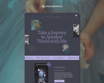 Dark Author Squarespace Website Template: Fantasy, Romance, Thriller