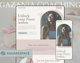 Squarespace Website Template - Gazania for Coaches, Therapists, & Healers | Yoga/Fitness Instructors | Health/Wellness Coaches