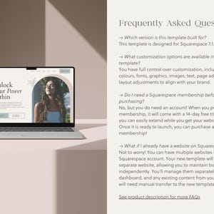 K&ouml;nnte beinhalten: Ein Laptop-Computer zeigt eine Website mit dem Text "Unlock your Power within". Die Website zeigt ein Foto einer Frau mit geschlossenen Augen vor einem hellbraunen Hintergrund mit einem wei&szlig;en Bogen.