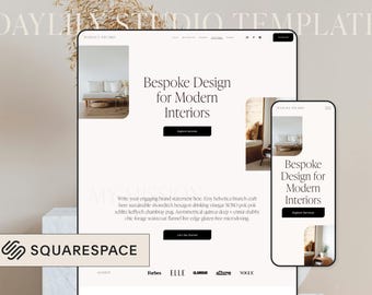Modern Squarespace Website Template: Portfolio & Sales Landing Page