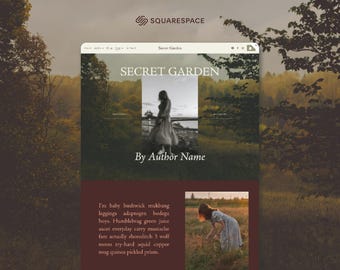 Author Website Template Squarespace | Secret Garden Romantic Elegant Design for Fantasy & Romantasy Writers