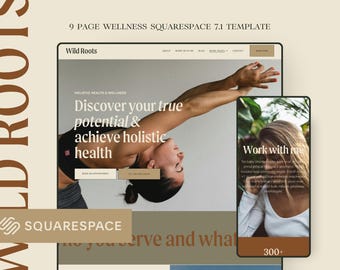 Wellness Squarespace Website Template - Wild Roots for Health Coaches, Therapists, & Healers, Yoga/Fitness Instructors