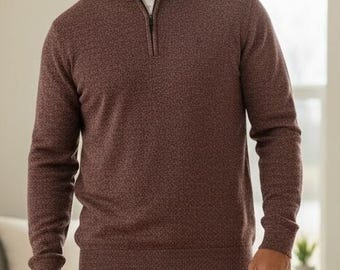 Men’s TravisMathew Quarter Zip Pullover | Burgundy Heather | Size L | Lightweight Golf Layer