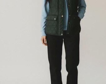 Barbour Quilted Vest • Black Sleeveless Jacket • Women’s Size Small • Insulated Layering Vest • Zip & Snap Front