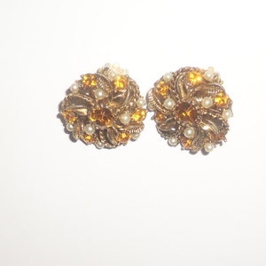 Vintage Warm Honey Amber Earrings