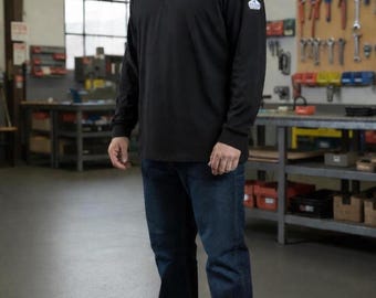 Bulwark FR Henley Work Shirt • Men’s 3XL • Flame Resistant • Black Industrial Workwear • Made in USA