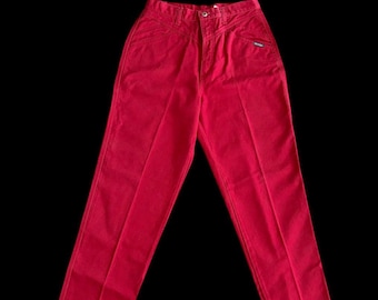 Vintage Rocky Mountain Red High Waist Western Jeans 13/14 Long 80s 90s Cowgirl Denim Pants