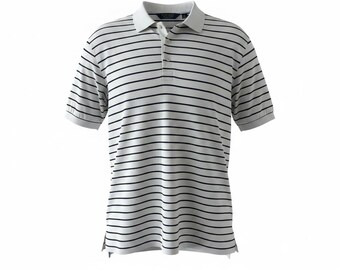 Polo Golf Ralph Lauren Striped Polo Shirt XL White Navy Golf Shirt Mens Cotton Polo Preppy Classic