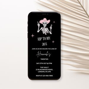 RIP To My Twenties E-invite, Birthday Invitation, 30th Birthday Party Invite, Death To My Youth, Digital Invite Template, Instant Download