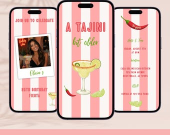 A Tajini Bit Older Birthday Party Animated Video Invitation: Editable E-invite Canva Template
