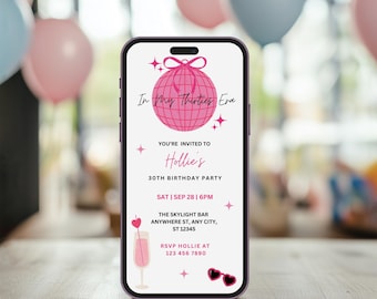 In My Thirties Era E-invite, Birthday Invitation, 30th Birthday Party Invite, Disco Ball, Digital Invite Template, Instant Download