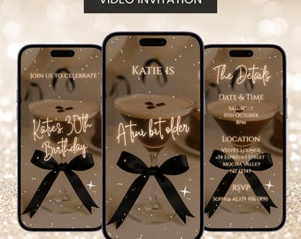 A Tini Bit Older Birthday Party Video Invitation: Editable E-invite Canva Template