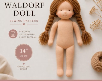 14-inch Waldorf Doll PDF Pattern: Sewn-in Legs Tutorial (Digital Download)