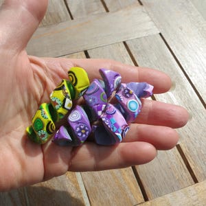 Spiral Dreadlock Beads Dreadlock Jewelry Handmade Polymer Clay Hair Accessories Large Hole Bead 6 mm Opening Boho Hippie Pink Purple Yellow