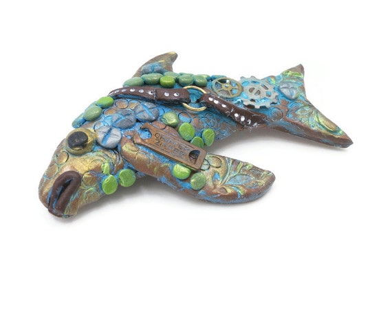 Custom Steampunk Fish Brooch Trucker Hat Steampunk Punk Fish Brooch - Etsy main image 2