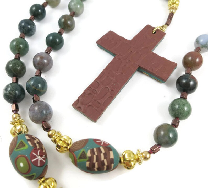 Fancy Jasper Anglican Rosary Men Women Protestant Prayer Beads Handmade
