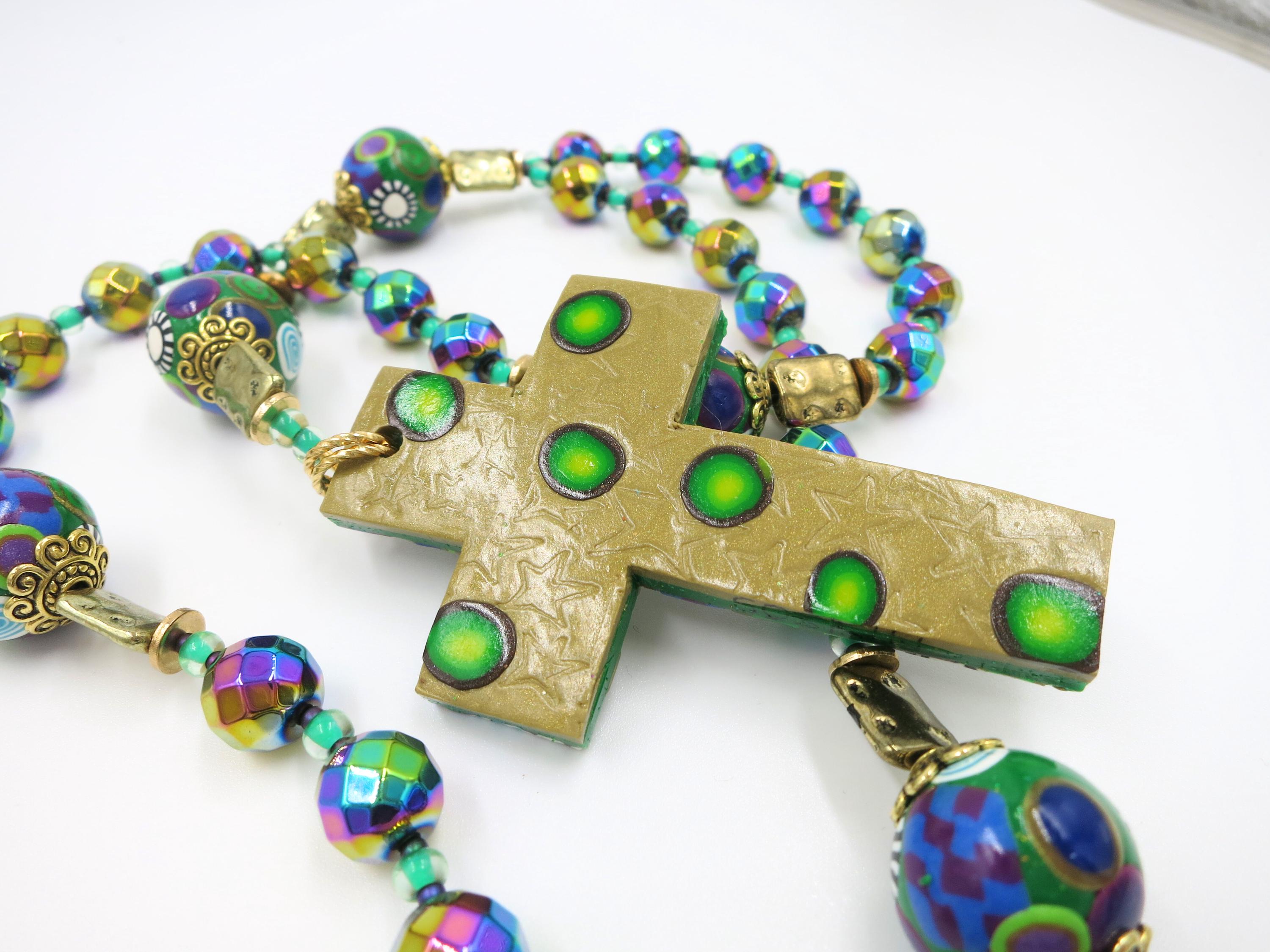 Anglican Rosary Prayer Beads Handmade Polymer Clay Cross Focal Beads - Etsy