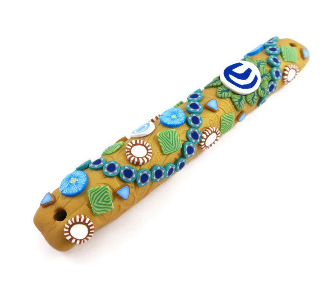 Handmade Gold Mezuzah Case Polymer Clay Jewish Wedding Gift Etsy Denmark