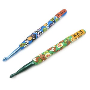 Size K 6.5 mm Boye Crochet Hook Polymer Clay Handle Color Choices UK Canada Imperial Sizes Ergonomic Craft Tools Fiber Art Tools Yarn Hook image 1