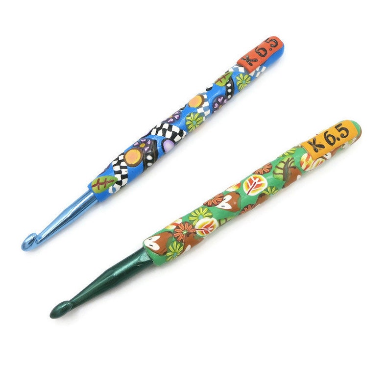 Size K 6.5 mm Boye Crochet Hook Polymer Clay Handle Color Choices UK Canada Imperial Sizes Ergonomic Craft Tools Fiber Art Tools Yarn Hook image 1
