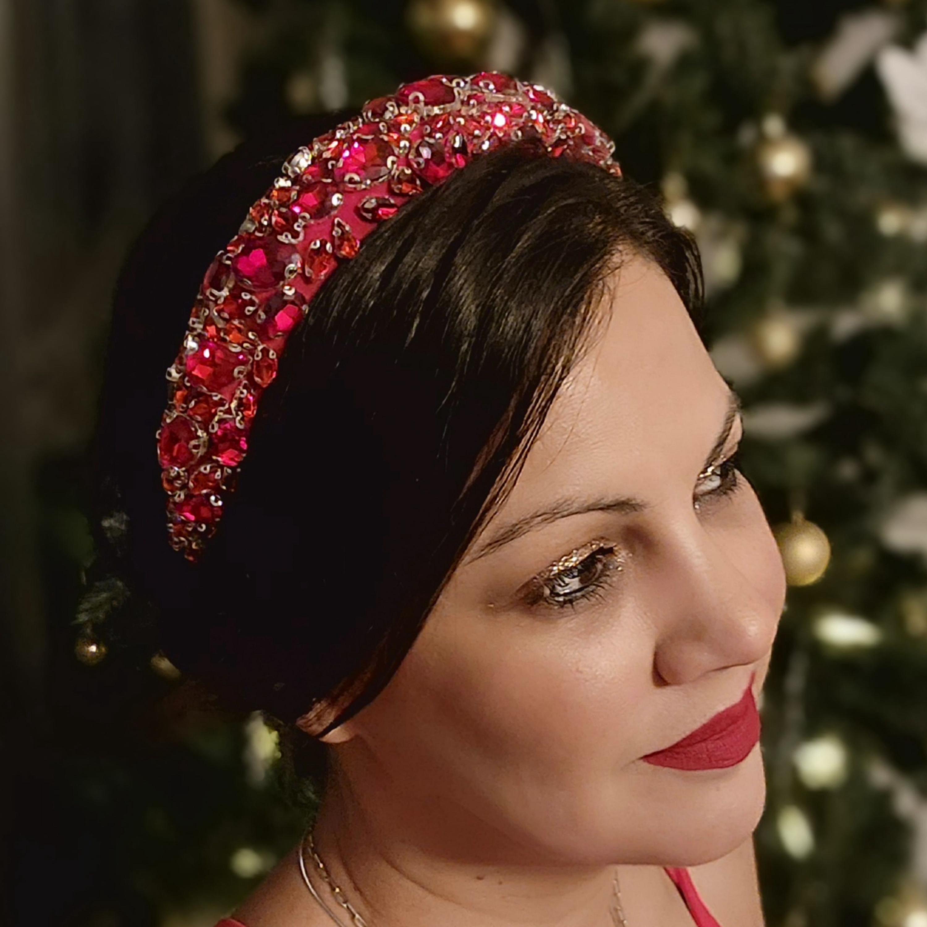 Luxury Rhinestone Gemstone Headband – Glam Statement Hair Accessory Rhinestone Tassel Headband - Etsy main image 2