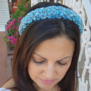 Shiny Acrylic Gemstone Hairband | Embellished Headband | Handmade Hair Accessory
